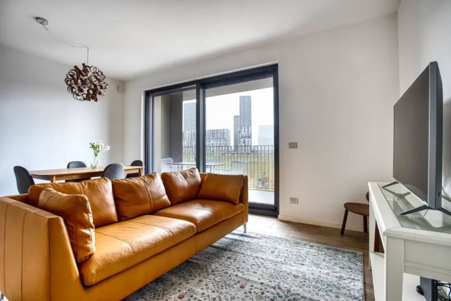 Sophisticated flat w/ Desk & Balconies | Two Bedroom
