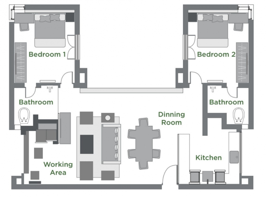 2 Bedroom Executive Apartment Suite